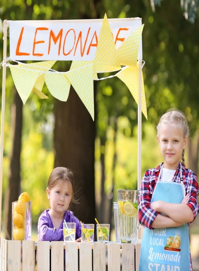 Shyyween 4 Pcs Lemonade Stand Apron with Pocket Adjustable Strap Washable Lemon Apron for Kitchen Cooking Lemonade Party(Bright) - Image 5