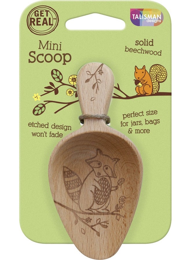 Talisman Designs Laser Etched Beechwood Mini Woodland Design | Measuring Cute &, Functional Kitchen Tool | Small Wooden Scoop, Spoon | Use for Coffee, Sugar & Grains
