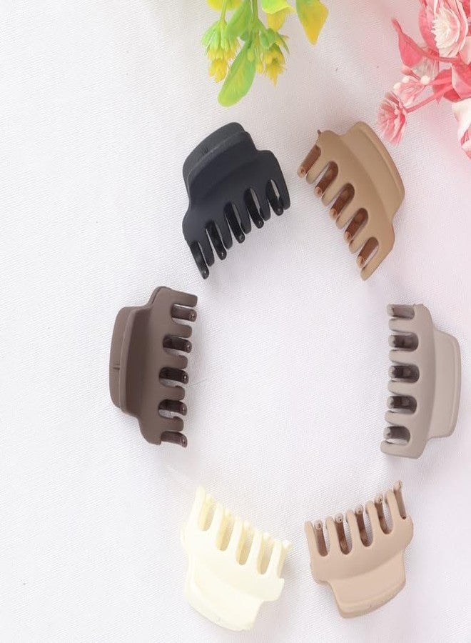 Tudoccy Medium Matte Hair Claw Clips for Women Girls | Rectangle Nonslip Jaw Clips for Thin Medium Thick Hair | Cute Strong Grip Clutcher Set Warm Multicolor - Image 1