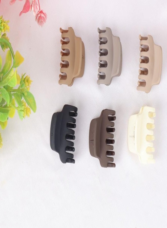 Tudoccy Medium Matte Hair Claw Clips for Women Girls | Rectangle Nonslip Jaw Clips for Thin Medium Thick Hair | Cute Strong Grip Clutcher Set Warm Multicolor - Image 2