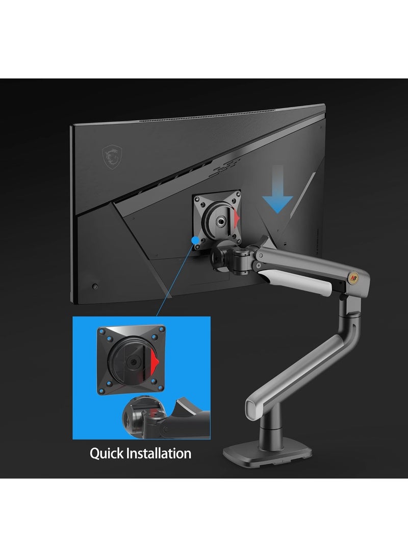 NB ERGONOMIC heavy duty gaming Monitor Arm for Flat/Ultrawide/Curved Monitors 27'' to 50 inch Heavy Duty Monitor Mount Load up to 18 kg VESA 75/100 mm Monitor Mount A5 - Image 3