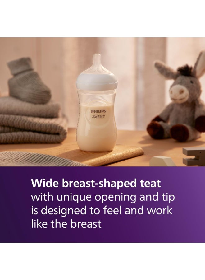 Avent Philips Avent Natural 3.0 Feeding Bottle Set (3x 9oz / 270ml) - Easy to Use Nipple - Durable & Practical Bundle for Growing Babies - Image 3