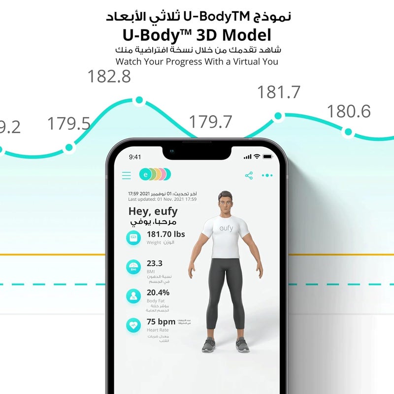 ميزان ذكي P2 برو - ميزان وزن مع واي فاي وبلوتوث و 16 قياس - Image 4