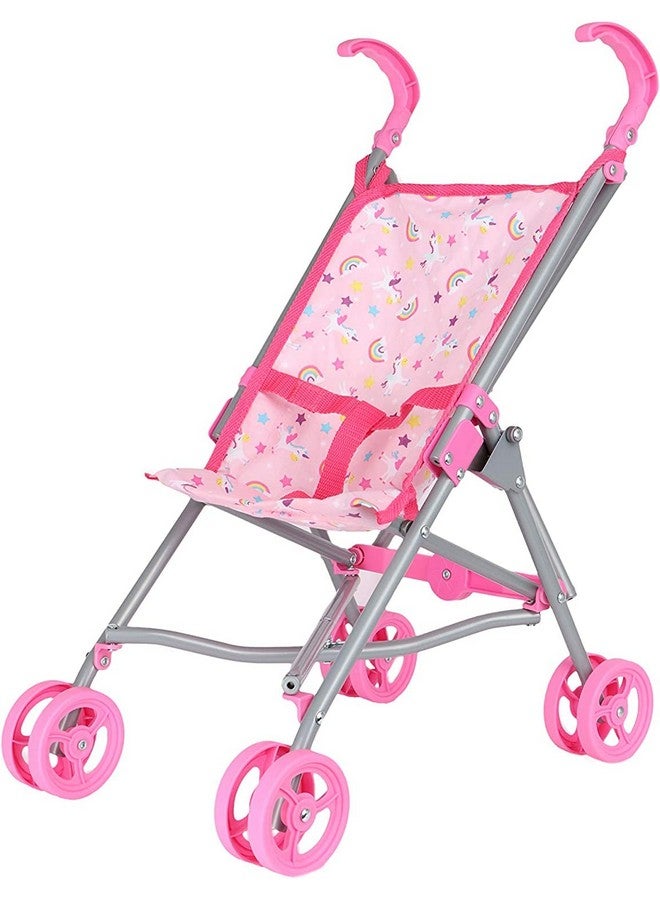Dream Collection, Doll Stroller - Metal Fold Up and Down Umbrella Stroller for Realistic Pretend Play, Pink - 23” - Image 1
