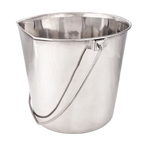 Pro Select ProSelect Stainless Steel Flat Sided Pails Durable Pails for Fences Cages Crates or Kennels 6 2Quart