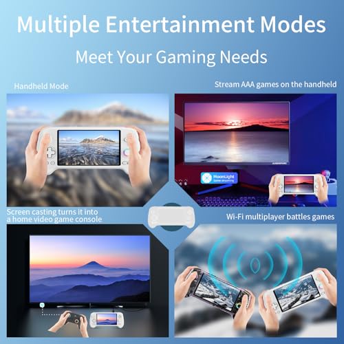 Voacle RG557 Retro Handheld Game Console , 5.48 Inch AMOLED Screen Handheld Emulator Android 14 System Dimensity 8300 Processor Support WiFi 6E Bluetooth 5.3(White) - Image 5