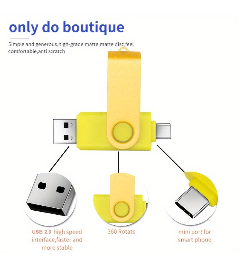 USB 2.0 Type C OTG Flash Drive 2 In 1 Pen Drive Red 512MB For High Speed Data Transfer - Image 3