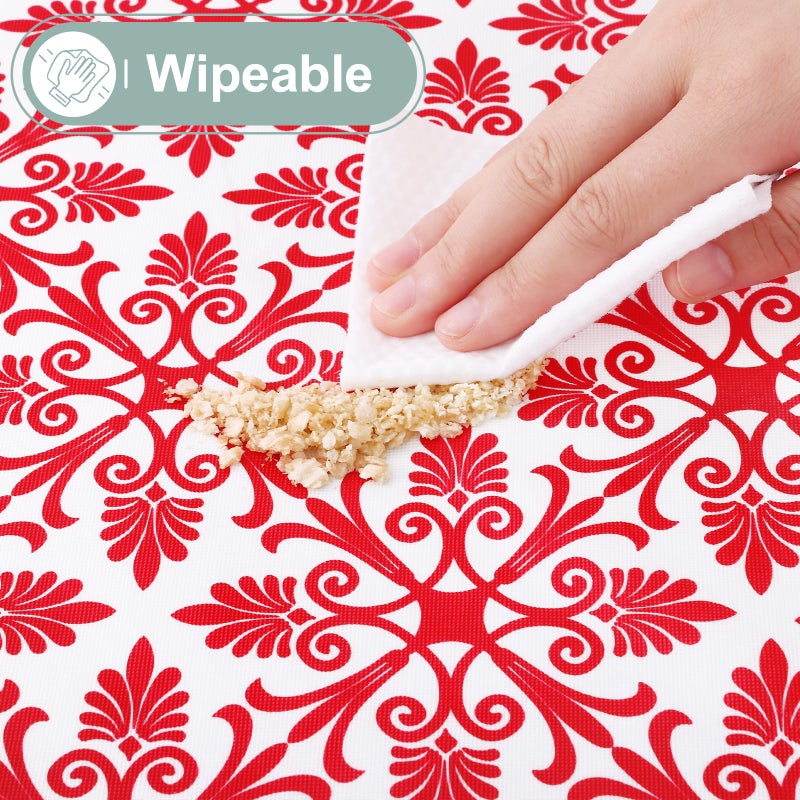 Misaya Rectangle Vinyl Table Table Cloth مرنة الفانيلا المائدة المدعومة المدعومة 100 ٪ غطاء طاولة بلاستيكية مقاومة للماء يناسب 8 أقدام طاولات قابلة للطي للتخييم في الهواء الطلق (أحمر 30 "" × 96 "") - Image 4