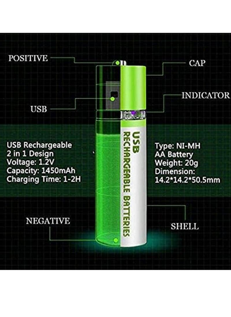 Generic - USB Rechargeable AA Batteries - Set of 2 Pieces - Image 1