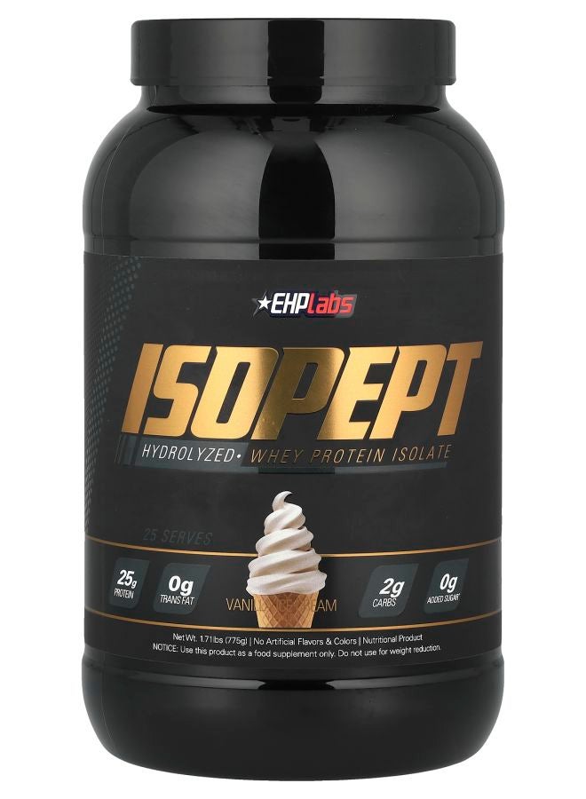 EHPLabs IsoPept Hydrolyzed Whey Protein Isolate Vanilla Ice Cream 1.71 lbs (775 g) - Image 1