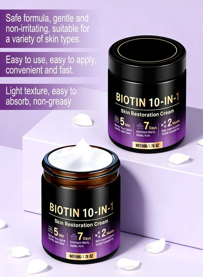 Finturo Biotin 10-in-1 Skin Restoration Cream, Natural Collagen Lifting Serum, Deep Moisturizing, Smoothing, for All Skin Types, 2 Count - Image 2