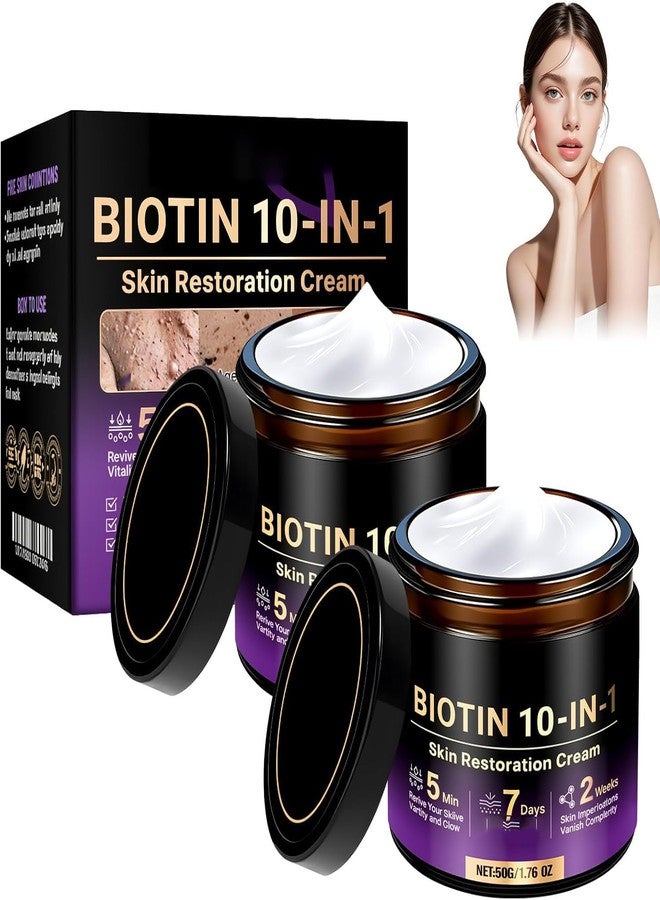 Finturo Biotin 10-in-1 Skin Restoration Cream, Natural Collagen Lifting Serum, Deep Moisturizing, Smoothing, for All Skin Types, 2 Count - Image 1