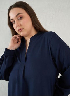 Femmella Plus Size Solid Collared Top and Pants Co-Ords by Styli  - Image 5