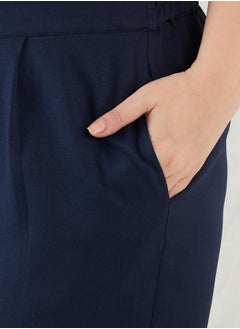 Femmella Plus Size Solid Collared Top and Pants Co-Ords by Styli  - Image 3