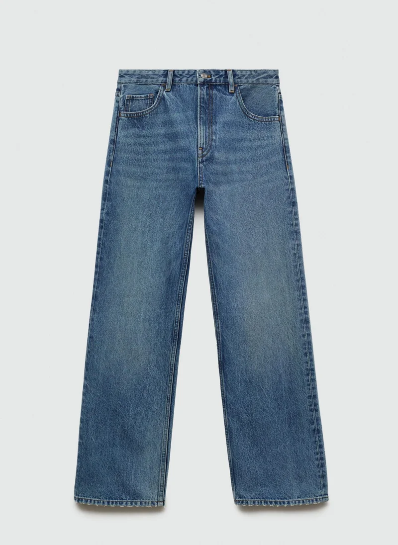 MANGO Miami Medium Rise Straight Fit Jeans
