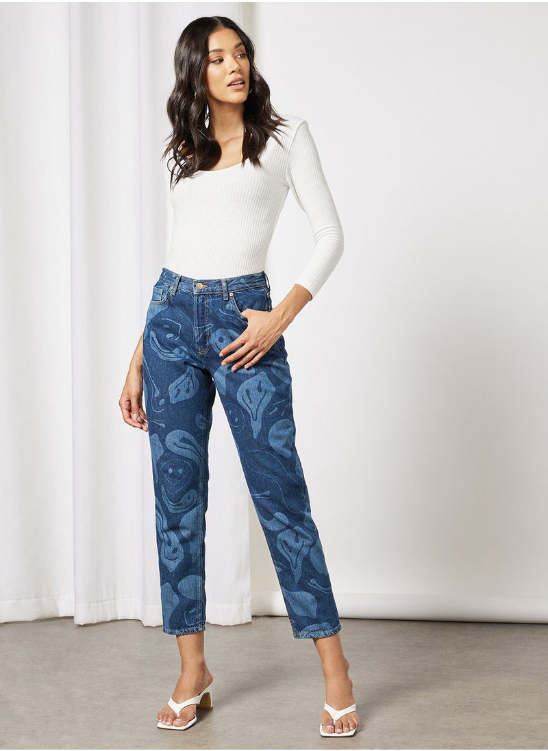 Printed Straight Jeans - pzsku/Z29E62BF97319F657C2FCZ/45/_/1649405636/54df21b6-433f-4b9d-a7c4-7a5237db9189