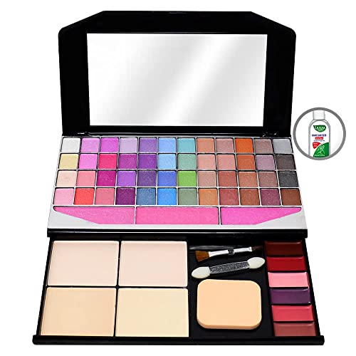 T.Y.A GOOD CHOICE INDIA Makeup Kit, 24 Eyeshadow, 2 Blusher, 4 Compact, 8 Lip Color, (6054-1), 80g With Hand Cleanser Sanatizer - Image 2