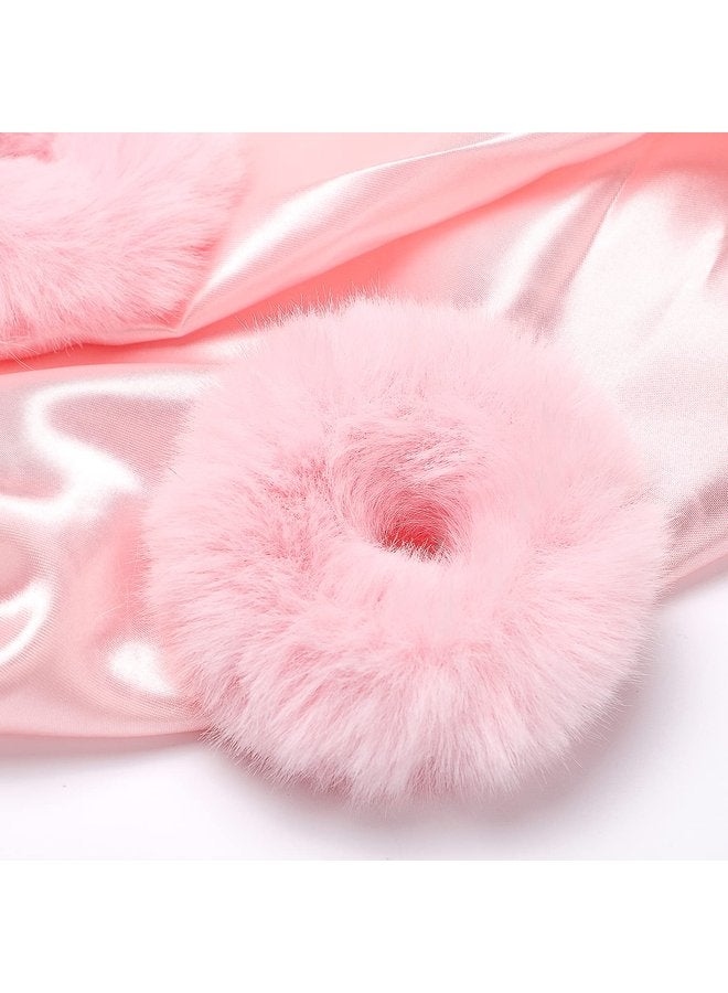 أوزيغالور 4 قطع ربطات شعر بوم بوم وردي فاتح، إكسسوارات شعر نسائية - Image 3