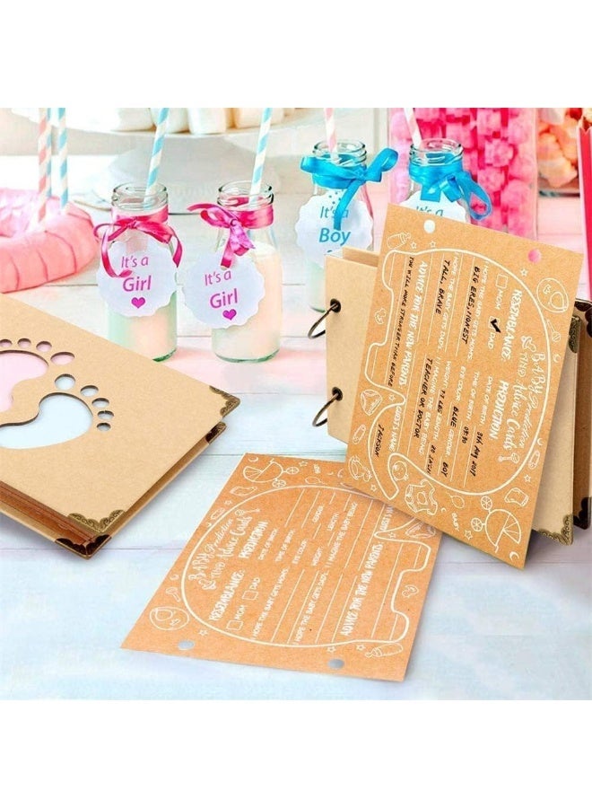 CLENEA Advice Cards Baby Shower, Baby Prediction Cards for Baby Shower Reveal Game, Baby Shower Game Elephant New Parent Information Suggestion Book for Gender Reveal Game Party, Kraft Paper (40 Pcs) - Image 5