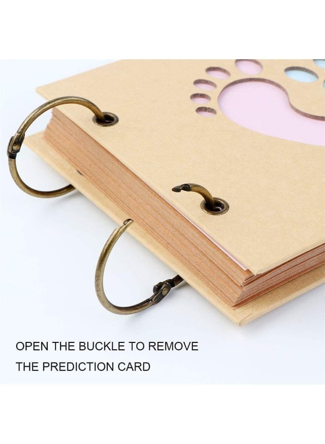CLENEA Advice Cards Baby Shower, Baby Prediction Cards for Baby Shower Reveal Game, Baby Shower Game Elephant New Parent Information Suggestion Book for Gender Reveal Game Party, Kraft Paper (40 Pcs) - Image 3
