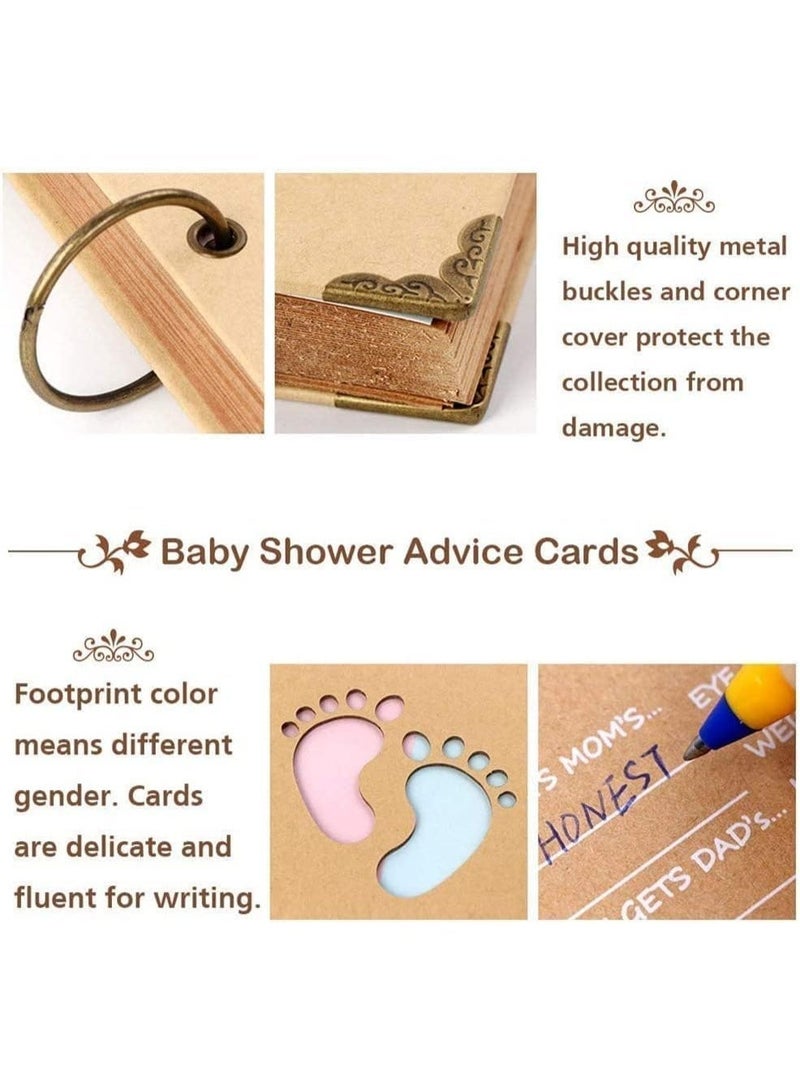 CLENEA Advice Cards Baby Shower, Baby Prediction Cards for Baby Shower Reveal Game, Baby Shower Game Elephant New Parent Information Suggestion Book for Gender Reveal Game Party, Kraft Paper (40 Pcs) - Image 4