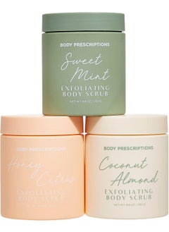 Body Prescriptions Exfoliating Body Scrub  Body Cleanser for Nourished UltraSmooth Skin Honey Citrus Coconut Almond and Sweet Mint