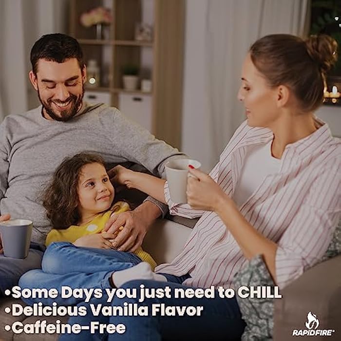 Rapid Fire Chill Tea, Soothing Blend, Promotes Relaxation, with Ashwagandha, Chamomile, Turmeric, Stress Relief Tea, Caffeine Free, 14 Tea Bags, 14 Servings - Image 3