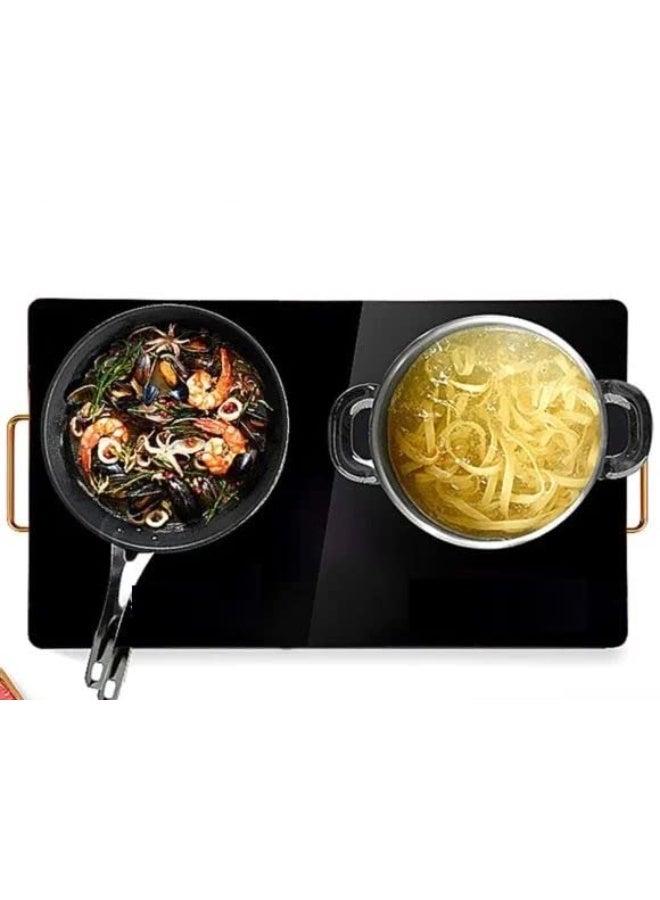 الحلم موقد كهربائي مزدوج 24 بوصة، محمول بقدرة 2000 واط مع مقبض، 9 مستويات طاقة، تحكم باللمس والمقبض، مؤقت وقفل أمان، يعمل بجهد 110 فولت - Image 5