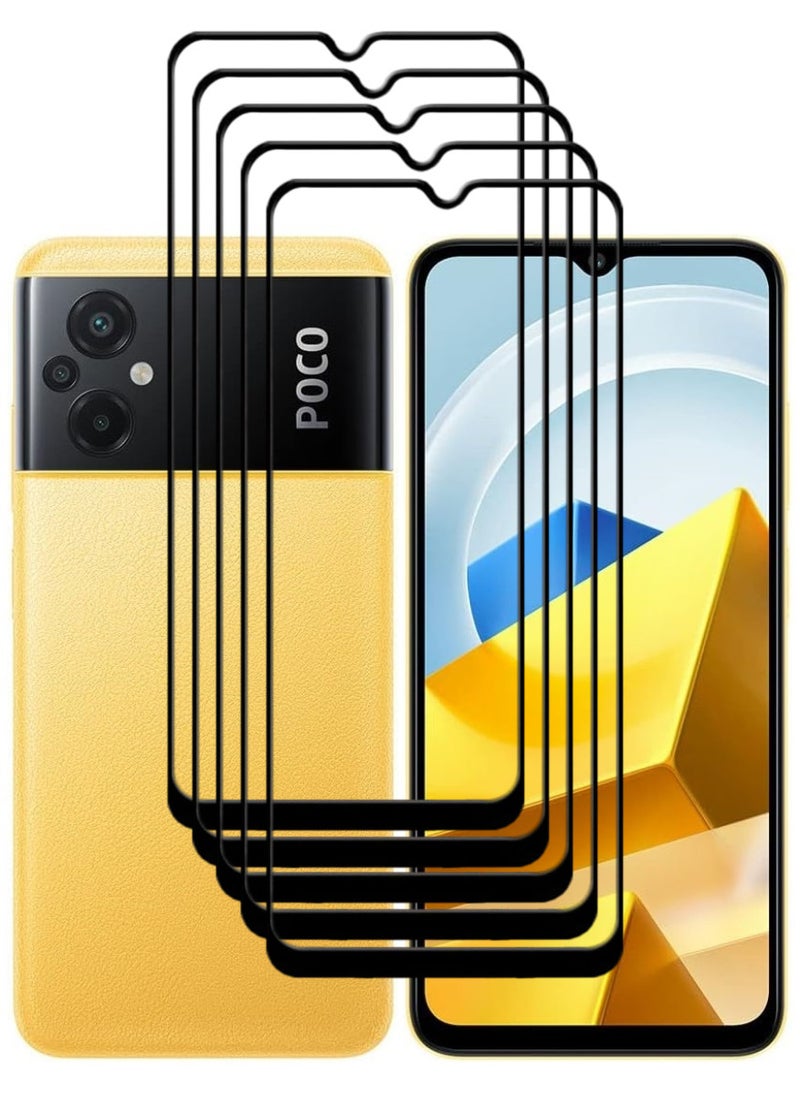 ACLIX 5 Pieces Antistatic ESD Dustproof Premium Quality High Definition Tempered Glass Screen Protector Designed For Xiaomi Poco M5 - Image 1