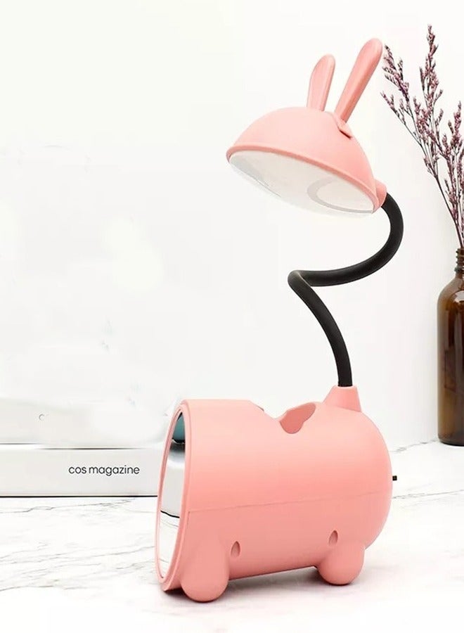 Raffine New Rabbit USB Charging Students Holder Mirror Touch Desk Lamp LED Dimming Night Light - Image 1