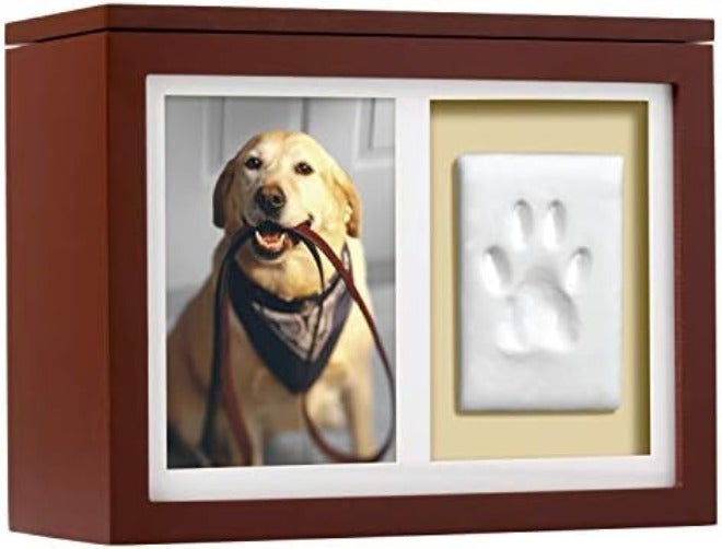 Pearhead Pet Memory Box & Urn – Black Solid Wood with Clay Paw-Print Kit - Image 3