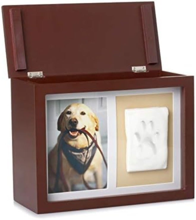 Pearhead Pet Memory Box & Urn – Black Solid Wood with Clay Paw-Print Kit - Image 4