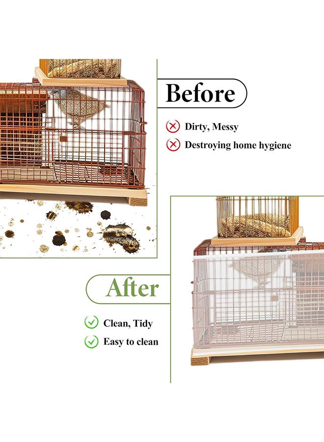 Depend Birdcage Cover Net, Adjustable Bird Cage Seed Catcher, Gauze Bird Cage Cover, Prevent Scatter And Mess, Birdcage Accessories Mesh Net Cover For Parrot Lovebirds Finches, White  - Image 4