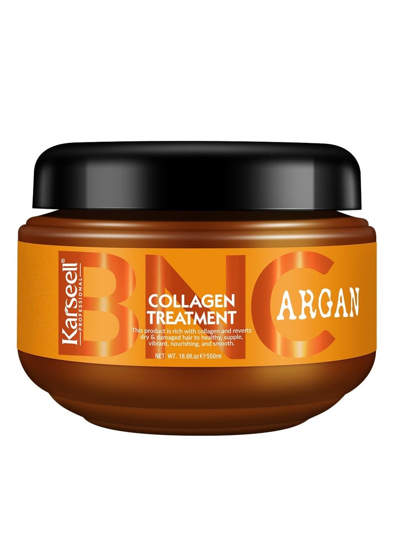 Karseell Karseell BNC Collagen Hair Treatment Deep Repair Conditioning Argan Oil Collagen Hair Mask Essence for Dry Damaged Hair All Hair Types 550ml  - Image 1