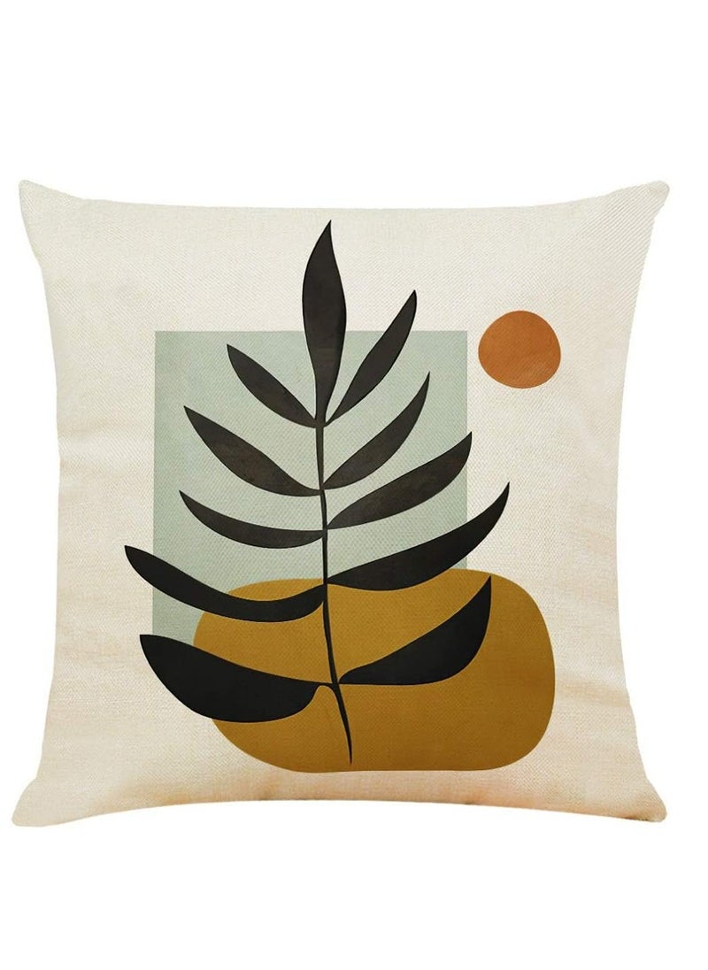 Excefore Pillow Cases, Decorative Pack of 4 Navy Blue Orange Cushion Covers 18x18 inch Linen Square Throw Pillow Covers for Living Room Sofa Couch Bed Pillowcases(45cm x 45cm)  - Image 4
