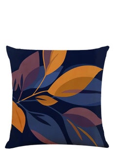Excefore Pillow Cases, Decorative Pack of 4 Navy Blue Orange Cushion Covers 18x18 inch Linen Square Throw Pillow Covers for Living Room Sofa Couch Bed Pillowcases(45cm x 45cm)  - Image 2