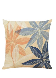 Excefore Pillow Cases, Decorative Pack of 4 Navy Blue Orange Cushion Covers 18x18 inch Linen Square Throw Pillow Covers for Living Room Sofa Couch Bed Pillowcases(45cm x 45cm)  - Image 3
