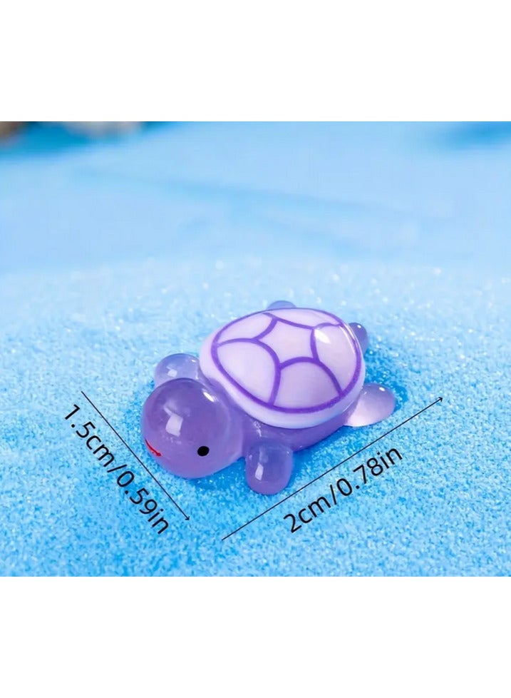 2-Piece Colorful Turtle Statues Stand - Medium, Resin Sea Turtle Decor Set for Party Supplies and Small Gifts, Perfect for Halloween, Christmas, Valentine's Day and More, Decorative Turtle Decor | Cute Design | Vibrant Colors "Mauve/Pink"  - Image 1