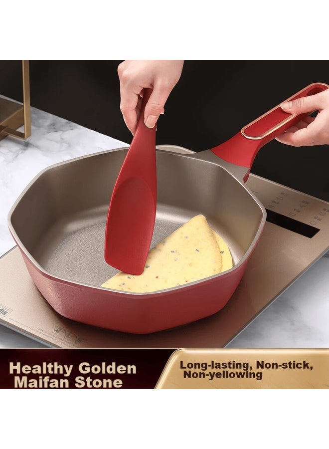 Ssn Titanium Non-stick Frying Pan, Flat Bottom Pan, Non-stick Pan For Frying And Stir-frying, Deep Frying Pan, 28cm, Suitable For Induction Cooker And Gas Stove - Image 3