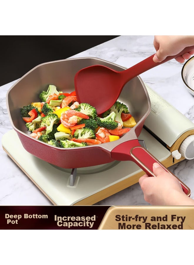 Ssn Titanium Non-stick Frying Pan, Flat Bottom Pan, Non-stick Pan For Frying And Stir-frying, Deep Frying Pan, 28cm, Suitable For Induction Cooker And Gas Stove - Image 5