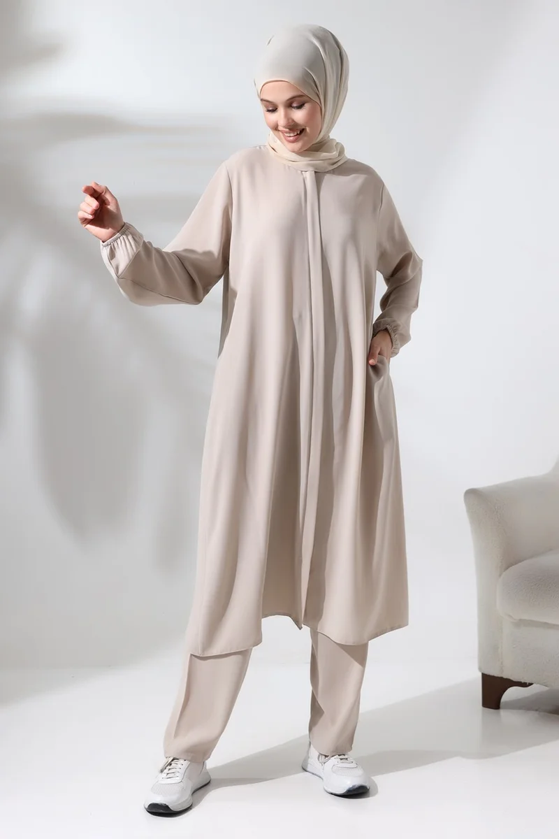 ايهفان Ikhwan Women's Hajj and Umrah Clothing Hijab Double Set Cream