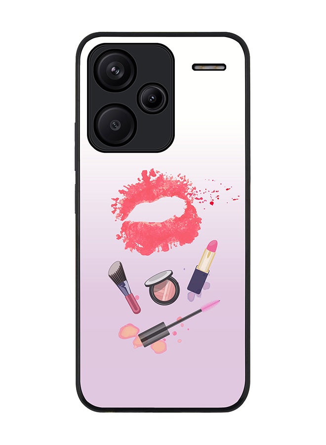 Stylizedd Rugged Black Edge Case for Xiaomi Redmi Note 13 Pro Plus, Slim fit Case Flexible Anti Drop TPU Gel Thin Cover -  Makeup Kit - Image 1