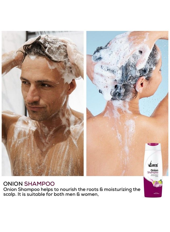 VCare Small Onion Shampoo For Hair Growth 200Ml And Cold Pressed Extra Virgin Cold Pressed Castor Oil For Hair Skin Care Moisturizing Dry Skin Nails Eyelash For All Skin Type Hair Care Combo - Image 5