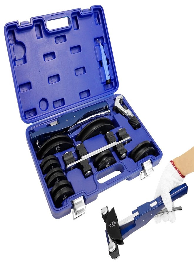 Air Jade Tube Bender Kit, Refrigeration Ratcheting Tubing Benders Hand Tool with Carry Case, 1/4 to 7/8 Inch for Plumbing Copper Aluminum Pipe, HVAC System Maintenance - Image 1