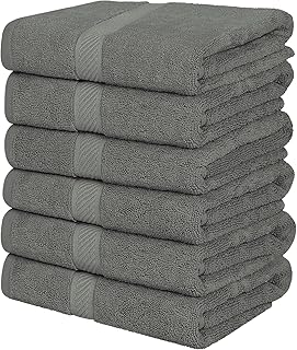 SIMPLI-MAGIC Simpli-Magic 79405 Bath Towels, 25Ã¢â‚¬Âx50Ã¢â‚¬Â, Gray, 6 Pack - Image 1