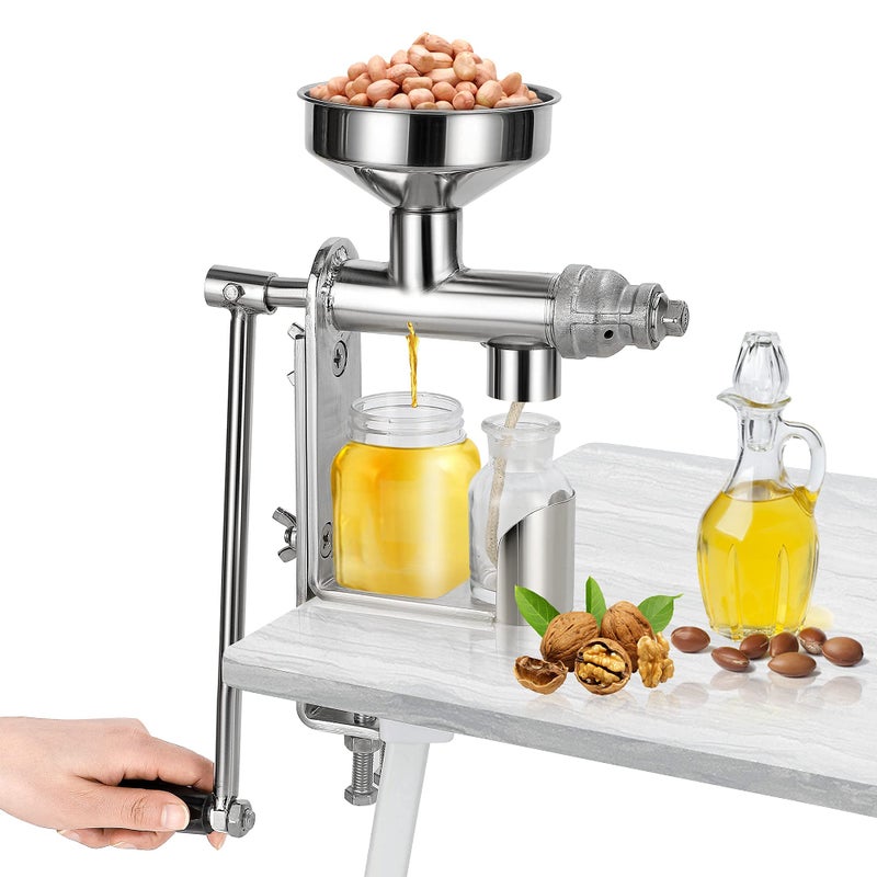 CGOLDENWALL CGOLDENWALL Manual Oil Press Machine Household Seed Oil Press Extractor Peanut Nuts Oil Expeller for Physical Press and Continuous Expelling 