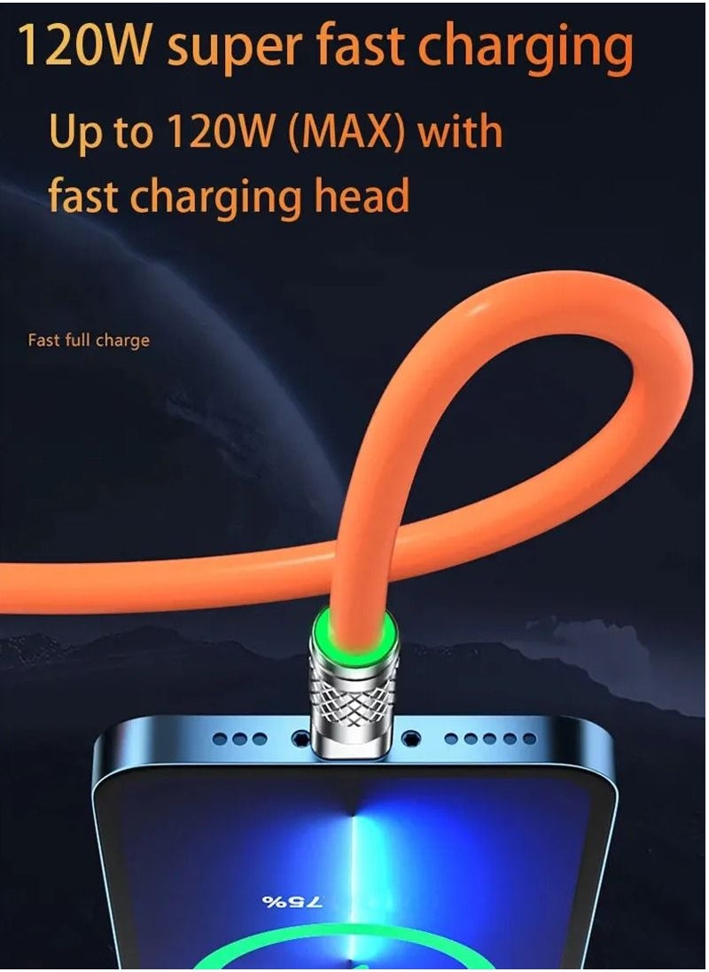 Generic - 3 in 1 Multi Charging Cable 120W Fast Charging Cable with Type-C Micro USB Port Connectors for iPhone  Samsung Xiaomi Huawei etc - Image 1