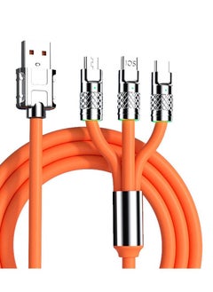3 in 1 Multi Charging Cable 120W Fast Charging Cable with Type-C Micro USB Port Connectors for iPhone  Samsung Xiaomi Huawei etc