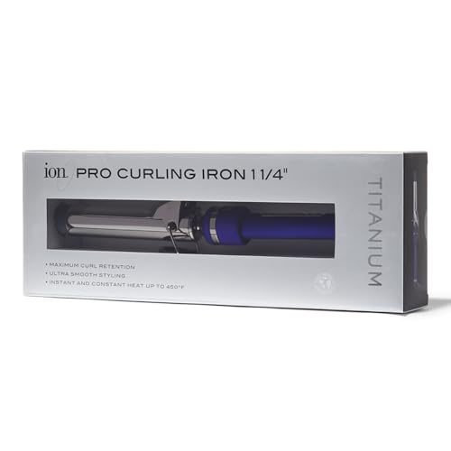 ion Titanium Pro Curling Iron, 11/4 Inch, Heats up to 450°F, Maximum Curl Retention, Dual Voltage - Image 2