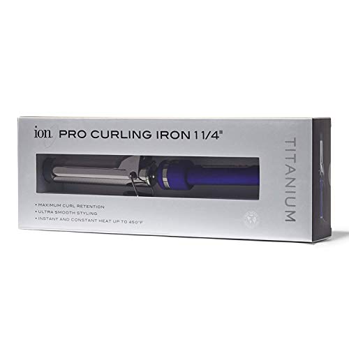 ion Titanium Pro Curling Iron, 11/4 Inch, Heats up to 450°F, Maximum Curl Retention, Dual Voltage - Image 3